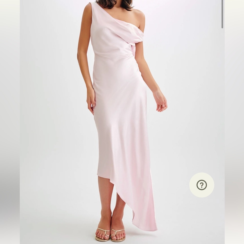 Meshki YVETTE Slip Maxi Dress With Asymmetrical Hem - Pale Pink